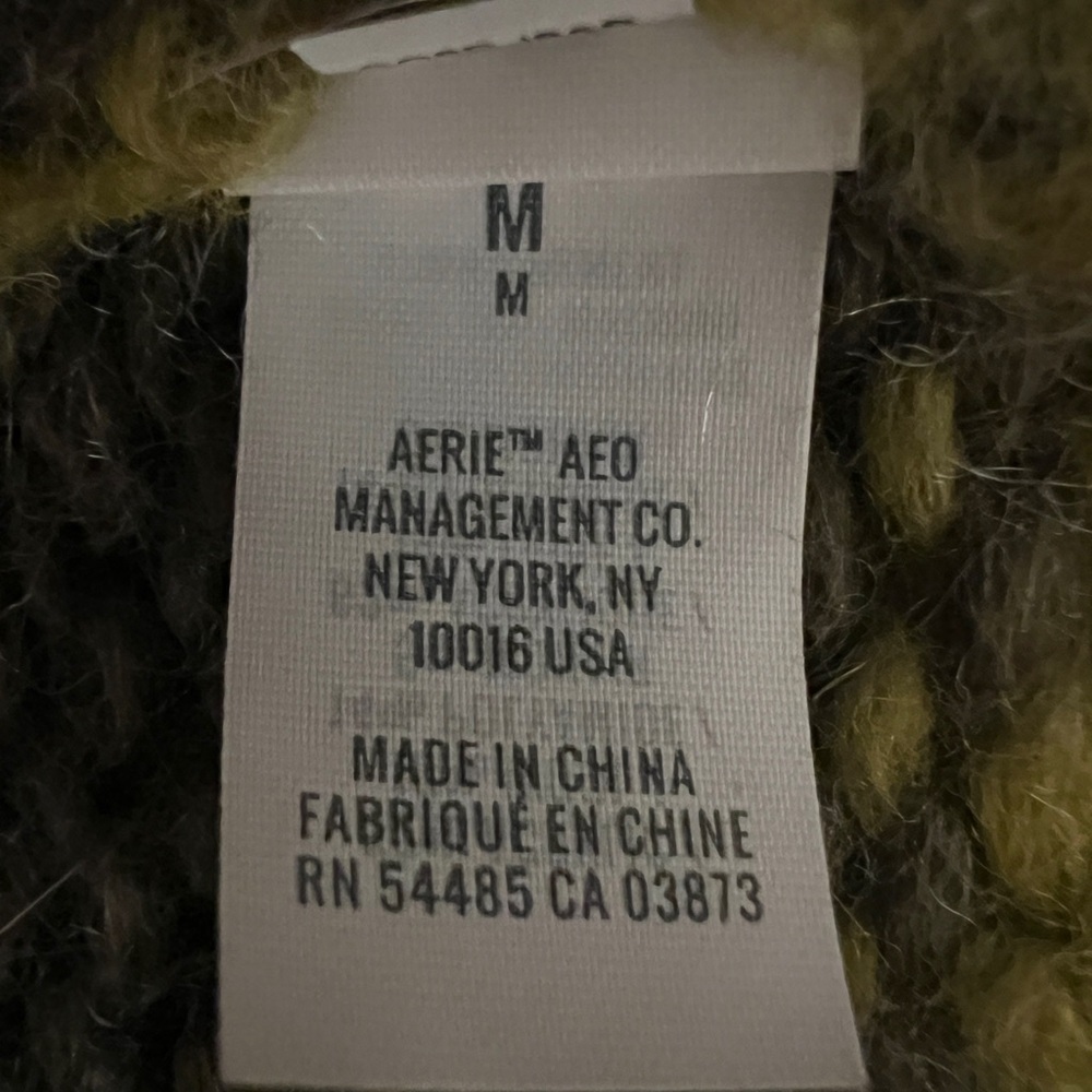 Aerie Wool Mohair Blend Oversized Chunky Knit Grandpa Lounge Sweater- Size M - Picture 4 of 5